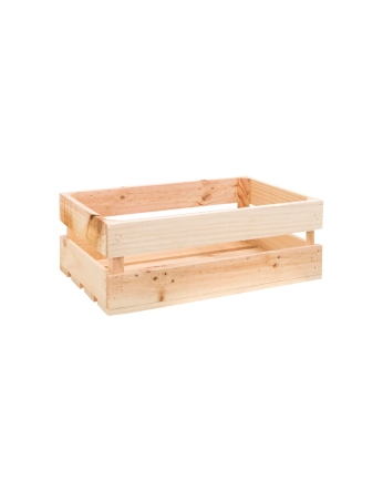 Caja de madera maciza en tono natural mediana