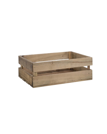 Massive Holzkiste in dunkler Eichenfarbe, mittelgroß