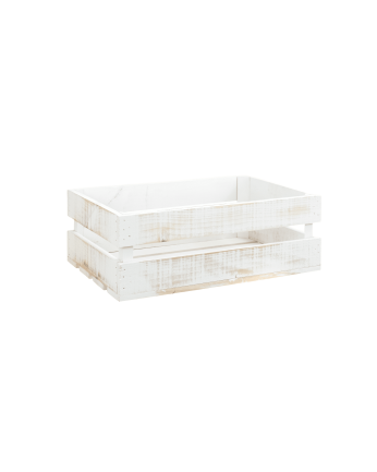Caja de madera maciza decapada mediana