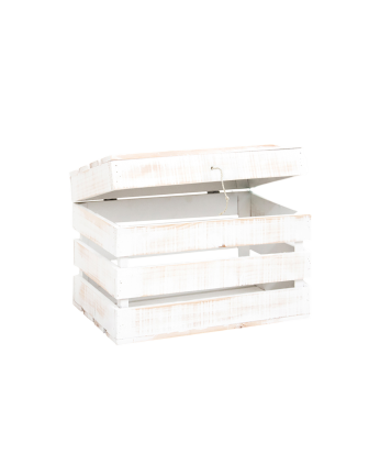 Baúl de madera maciza decapado de 39x33x30,5cm
