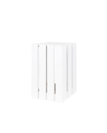 Taburete de madera maciza en tono blanco 30,5x49x26,5cm