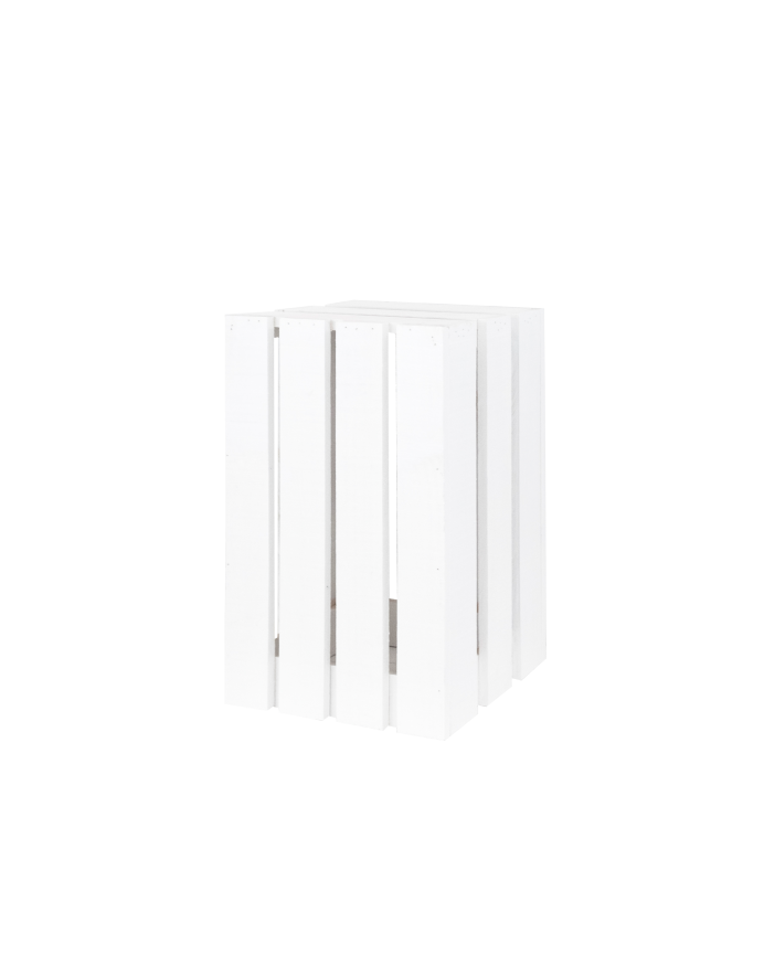 Taburete de madera maciza en tono blanco 30,5x49x26,5cm