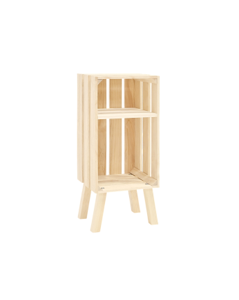 Massivholz-Nachttisch in natürlicher Farbe aus 66x26 cm.