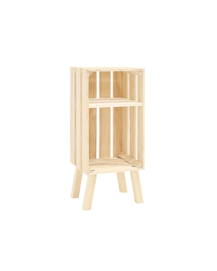Massivholz-Nachttisch in natürlicher Farbe aus 66x26 cm.