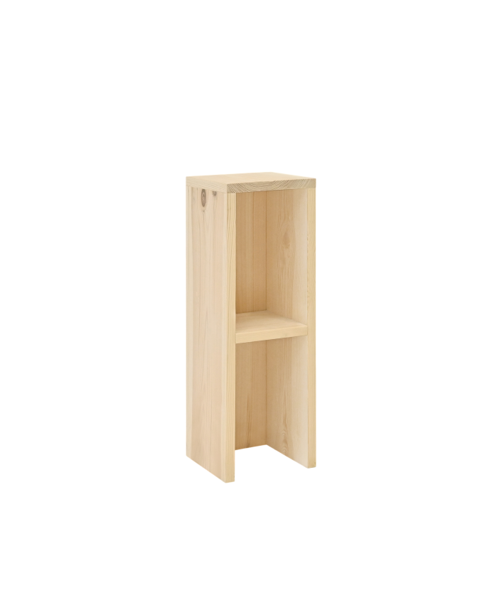 Nachttisch oder Beistelltisch aus massivem Holz in natürlicher Farbe von 60x20cm.