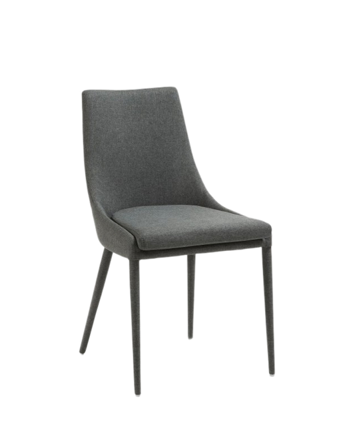 Dunkelgraue gepolsterte Stühle von 87x51cm.