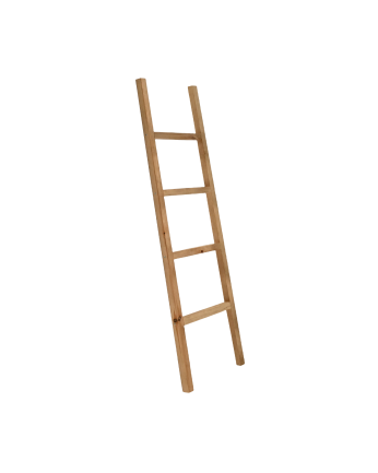 Massive Massivholztreppe in dunklem Eichenfarbton, 150x41cm.