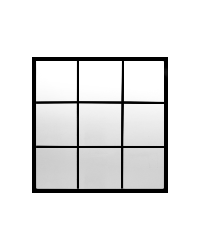 Schwarzer Holzspiegel von 90x90cm