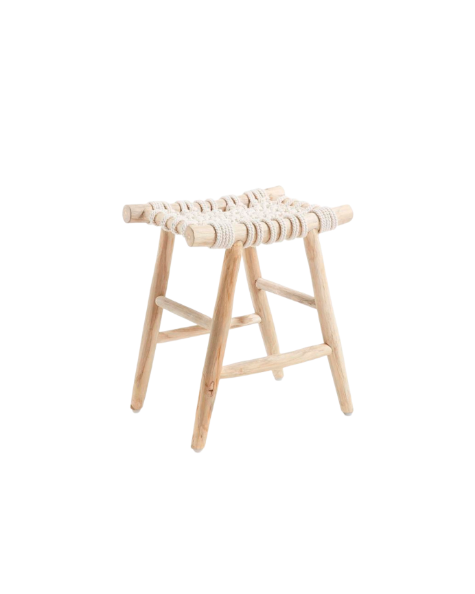 Hocker Aus Holz und Polsterung, 45x45cm