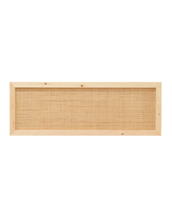 Massivholz-Kopfteil mit Rattan in natürlichen Farbtönen in verschiedenen Größen.