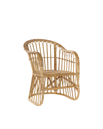 Rattan und Naturfaser-Sessel von 83x62cm.