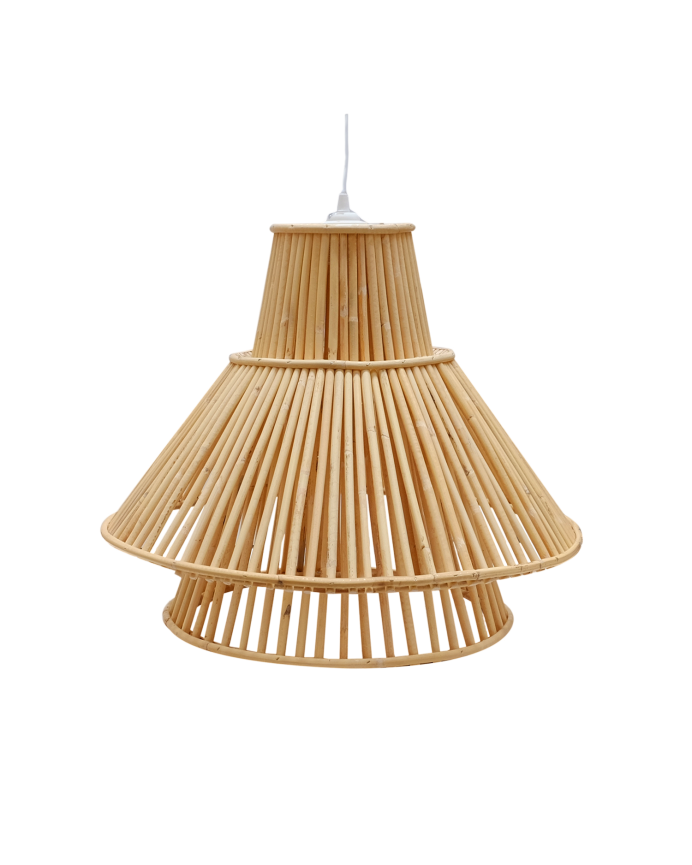 Naturfarbene Korblampe 47x58cm