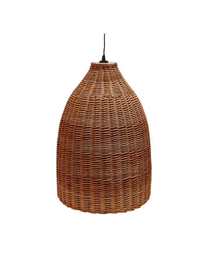 Deckenleuchte aus Kupfer geflochtenem Weidenkorb, 65x45cm.