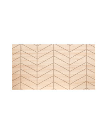 Kopfteil aus massivem Holz mit Chevron-Muster in natürlicher Farbe in verschiedenen Größen.