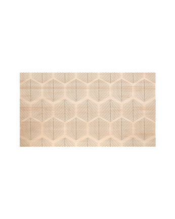 Massivholzkopfteil mit geometrischem sechseckigem Blattmuster I in natürlicher Farbe in verschiedenen Größen.