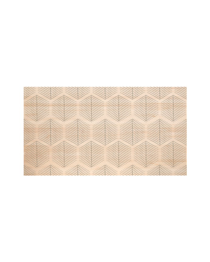 Massivholzkopfteil mit geometrischem sechseckigem Blattmuster I in natürlicher Farbe in verschiedenen Größen.