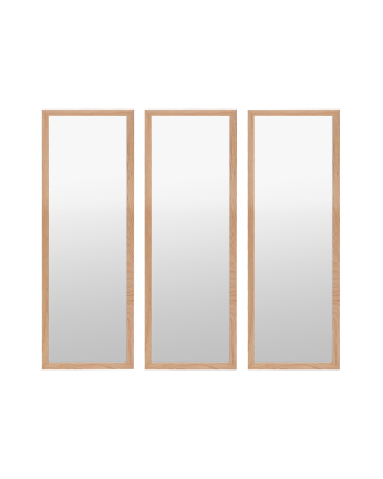 3er-Set Spiegel Rechteckige Wandregale aus Holz, 90x30cm