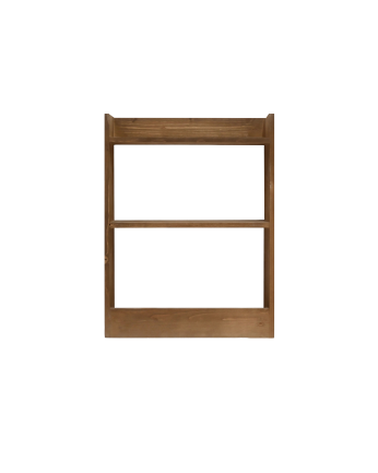 Estantería de madera maciza tres estantes acabado roble oscuro 60x45cm