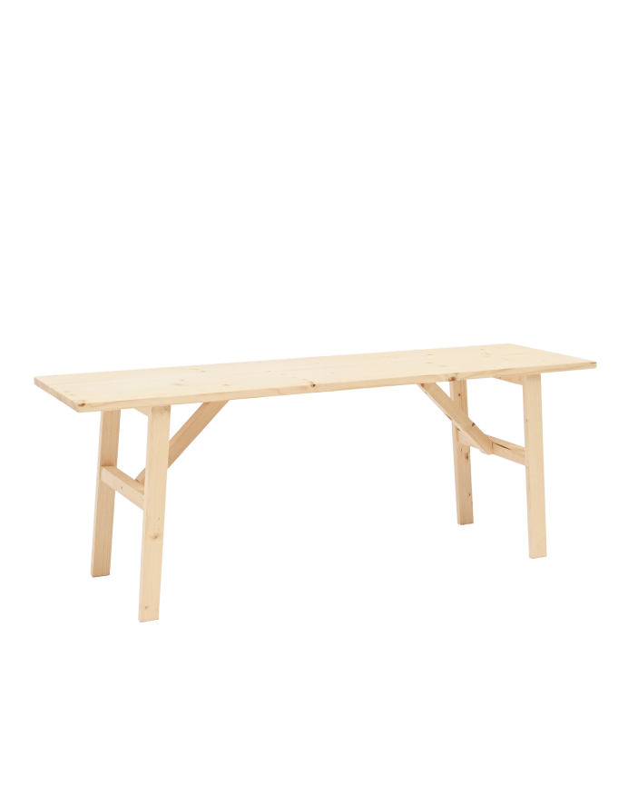 Massive Holzbank in Naturton, 120x45cm.