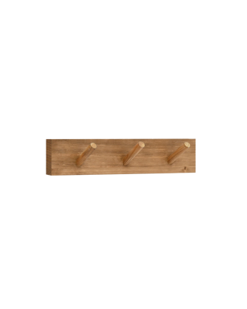 Massiver Wandhaken aus dunklem Eichenholz in der Größe 26x5cm.