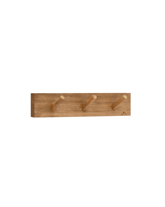 Massiver Wandhaken aus dunklem Eichenholz in der Größe 26x5cm.