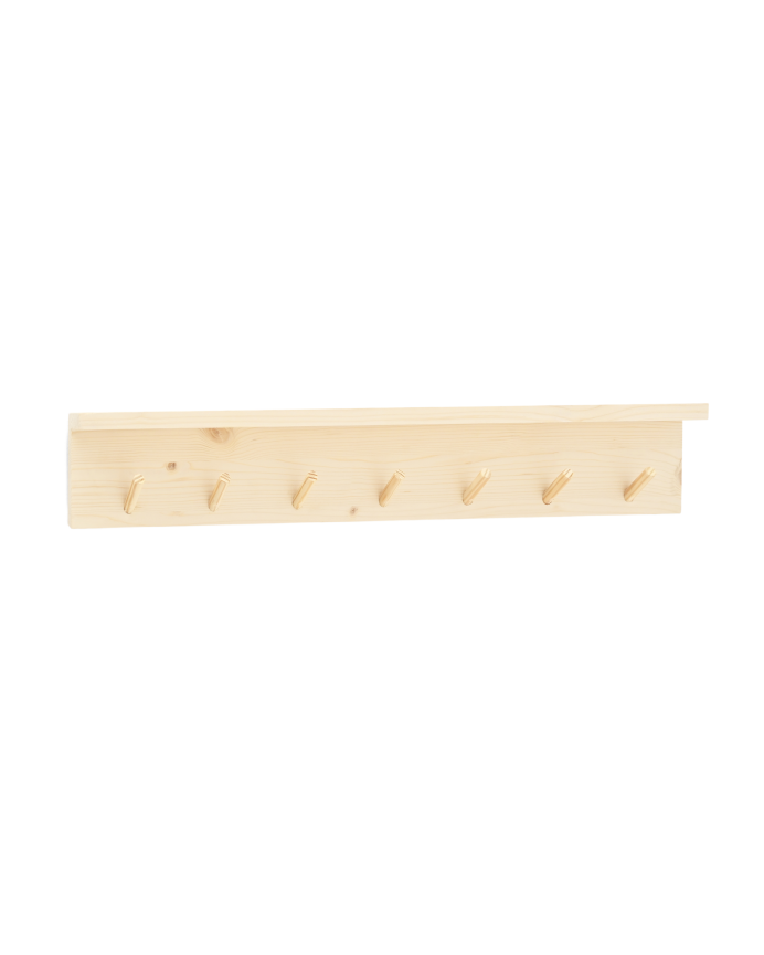 Massiver Wandhaken aus naturbelassenem Holz in den Maßen 61x10cm.