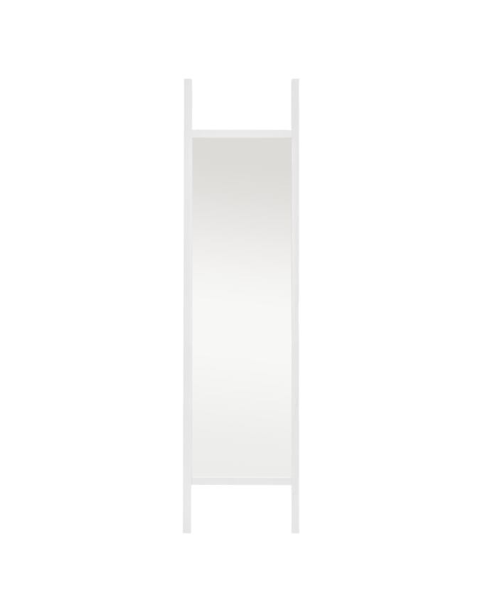 Holzoptik Spiegel in massiver Ausführung in Weiß mit den Maßen 45x180cm.