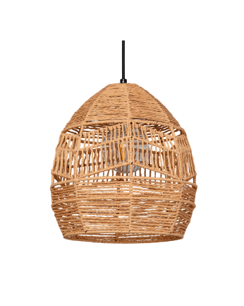 Deckenlampe mit Geflecht aus natürlicher Hanfseil.