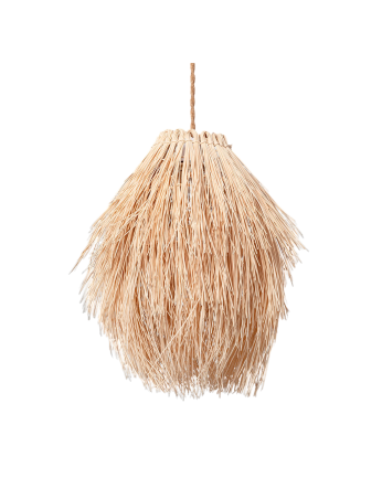 Deckenlampe aus Rattan hergestellt