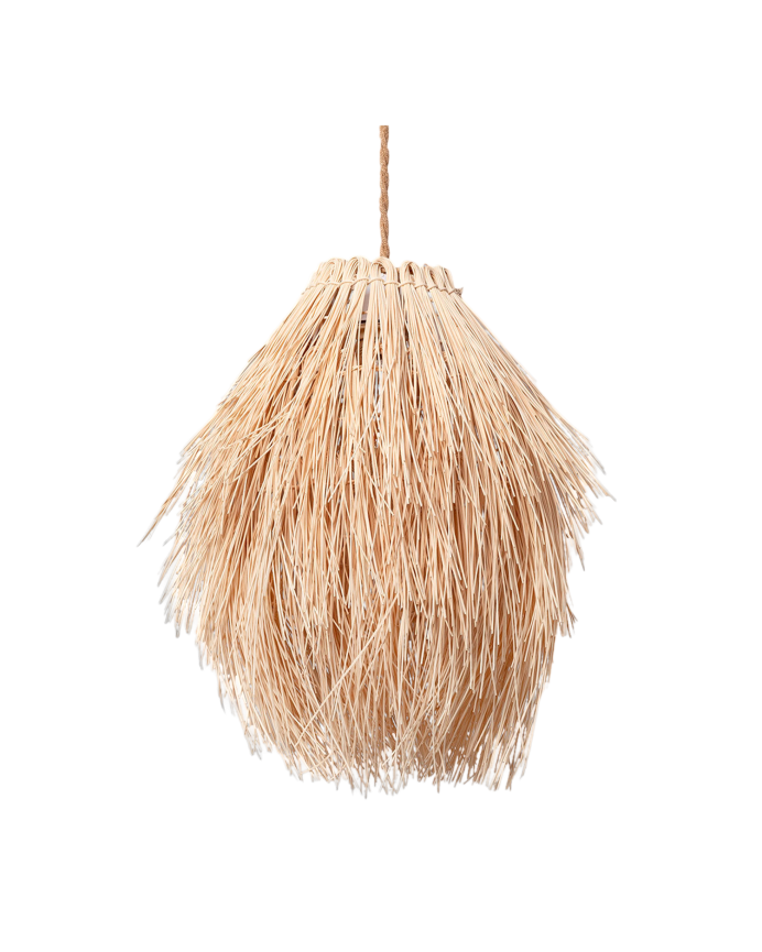 Deckenlampe aus Rattan hergestellt