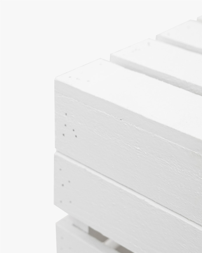 Baúl de madera maciza en tono blanco de 39x33x30,5cm