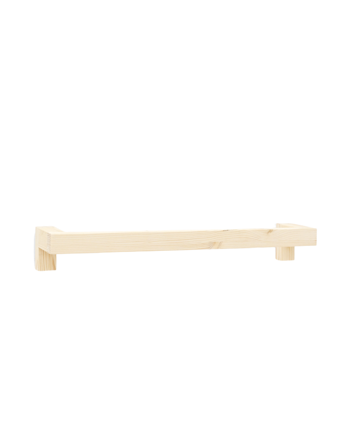 Toallero de madera maciza tono natural de 7x50cm