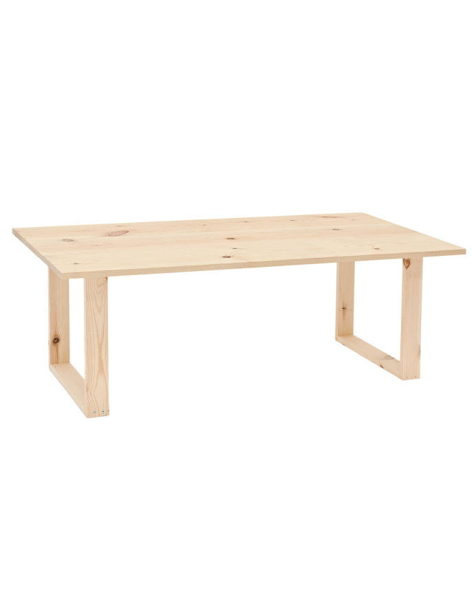 Massiver Holz-Couchtisch in natürlicher Ausführung aus 120x60 cm.