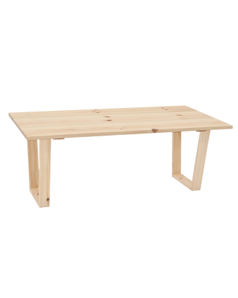 Massivholz-Couchtisch mit natürlicher Oberfläche aus 120x60 cm.