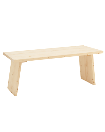 Massivholz-Couchtisch in natürlicher Ausführung aus 120x60cm.