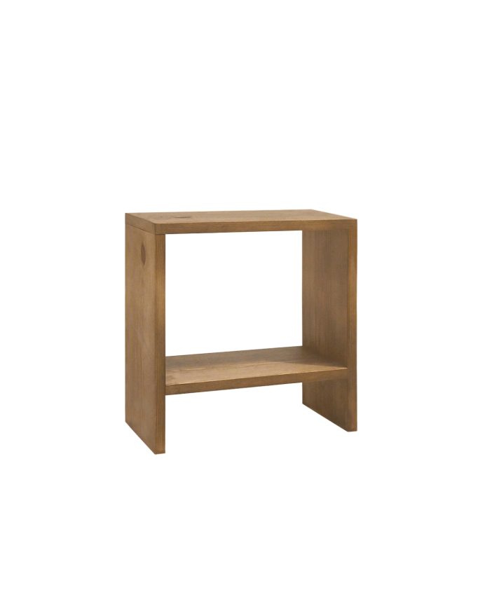 Nachttisch aus massivem Eichenholz in dunkler Eiche, 40x20cm