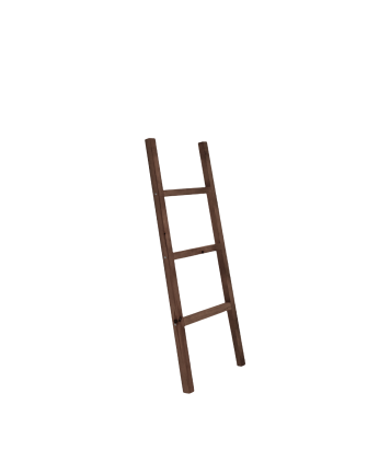 Massive Holztreppe in Nussbaumton, 118x41cm.