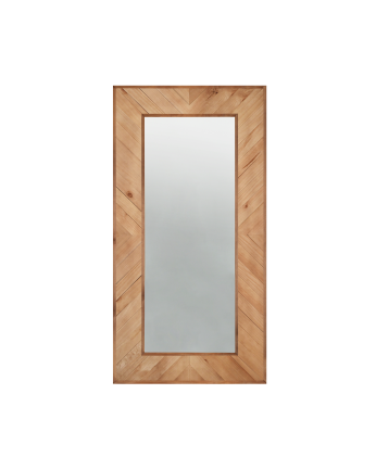 Holzoptik-Spiegel in dunklem Eichenholzton von 163x84cm.
