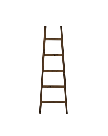 Escalera de madera maciza en tono nogal de 150x50cm