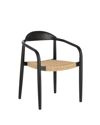 Stühle mit einer Eukalyptusholzstruktur und einem naturfarbenen Kordelsitz von 77x50cm.