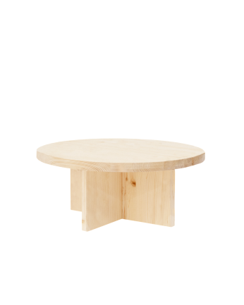 Runder massiver Holz-Couchtisch in natürlicher Ausführung in verschiedenen Größen