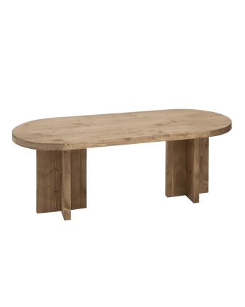 Massiver Holz-Couchtisch in dunklem Eichenholzton von 120x50cm