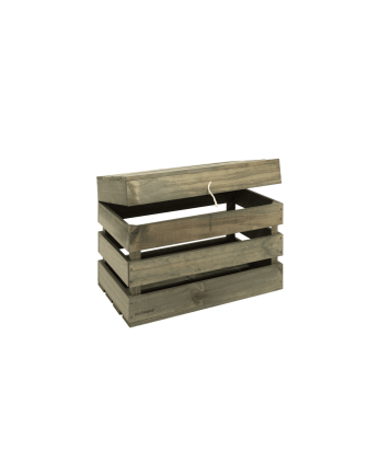 Baúl de madera maciza en tono verde de 39x33x30,5cm