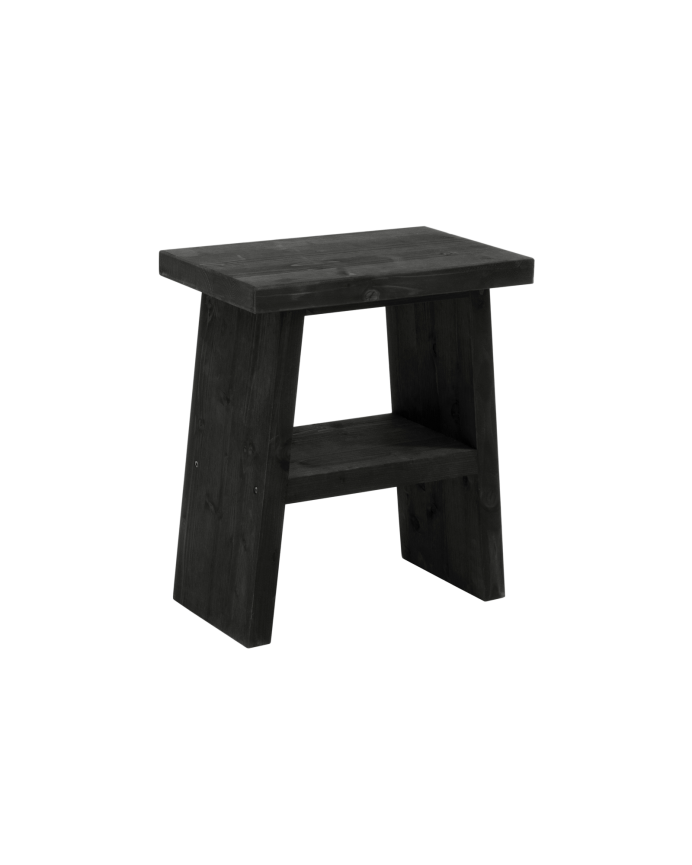 Nachttisch oder Beistelltisch aus massivem Holz in Schwarz 45x39cm