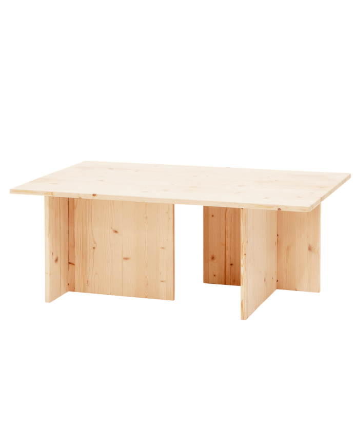 Massiver Couchtisch aus Naturholz, 40x100cm