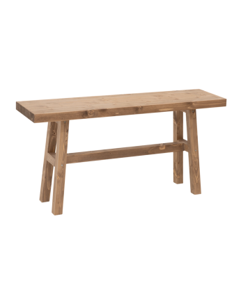 Massive Holzbank in dunklem Eichenton von 100x50cm.