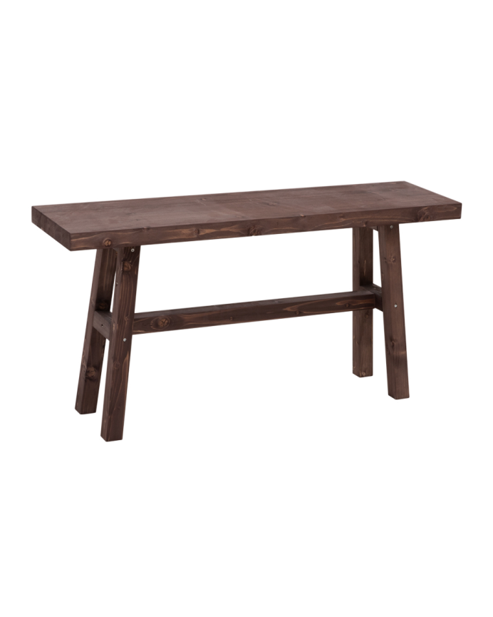 Massivholzhocker in Nussbaumfarbe, 100x50 cm.