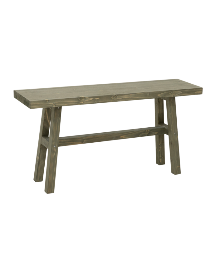 Massive Holzhocker in Grün mit den Maßen 100x50cm