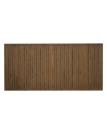 Massives Holzkopfteil in dunklem Eichenfarbton, 160 cm.