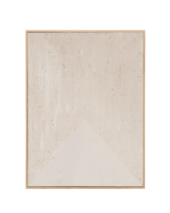 Dekoratives beiges Gemälde auf Leinwand mit handbemaltem Holzrahmen, das mit Ölfarbe in verschiedenen Größen gemalt ist.